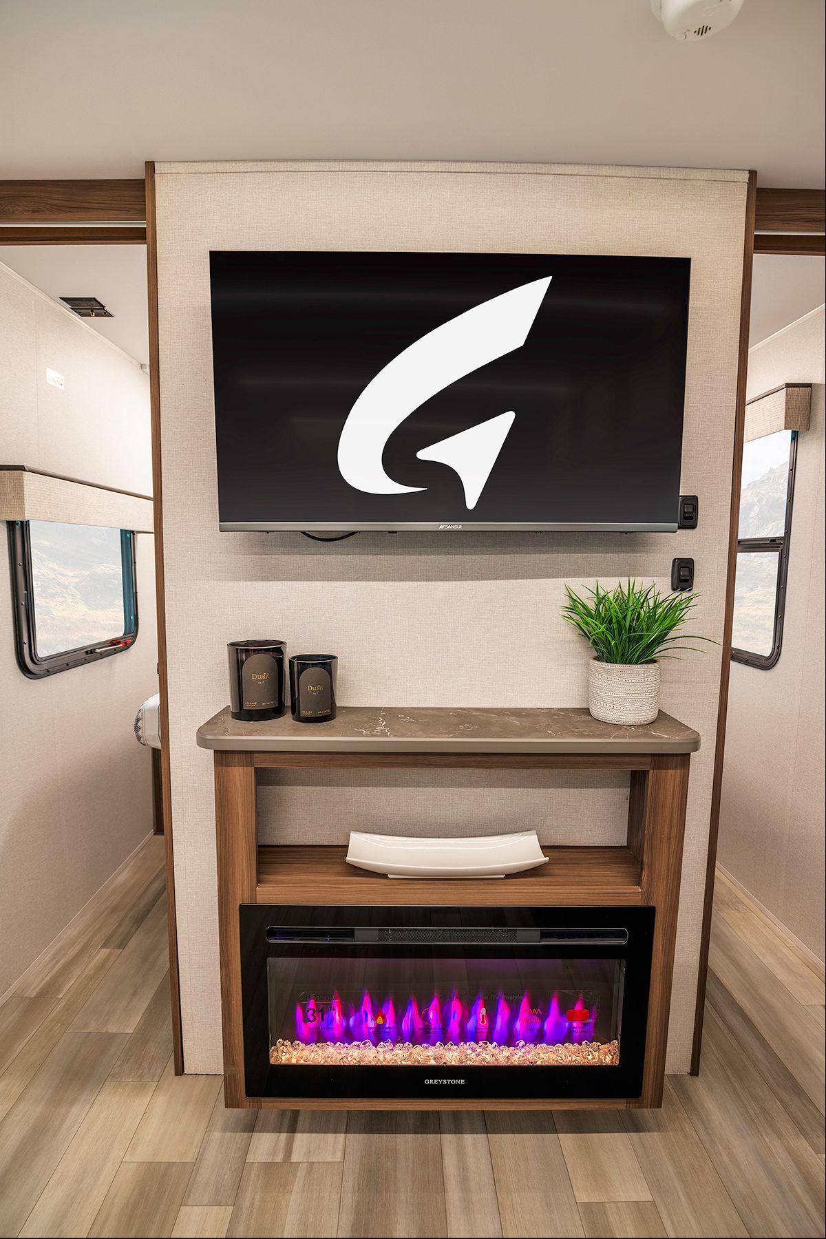42" Smart TV & 5,000 BTU Fireplace