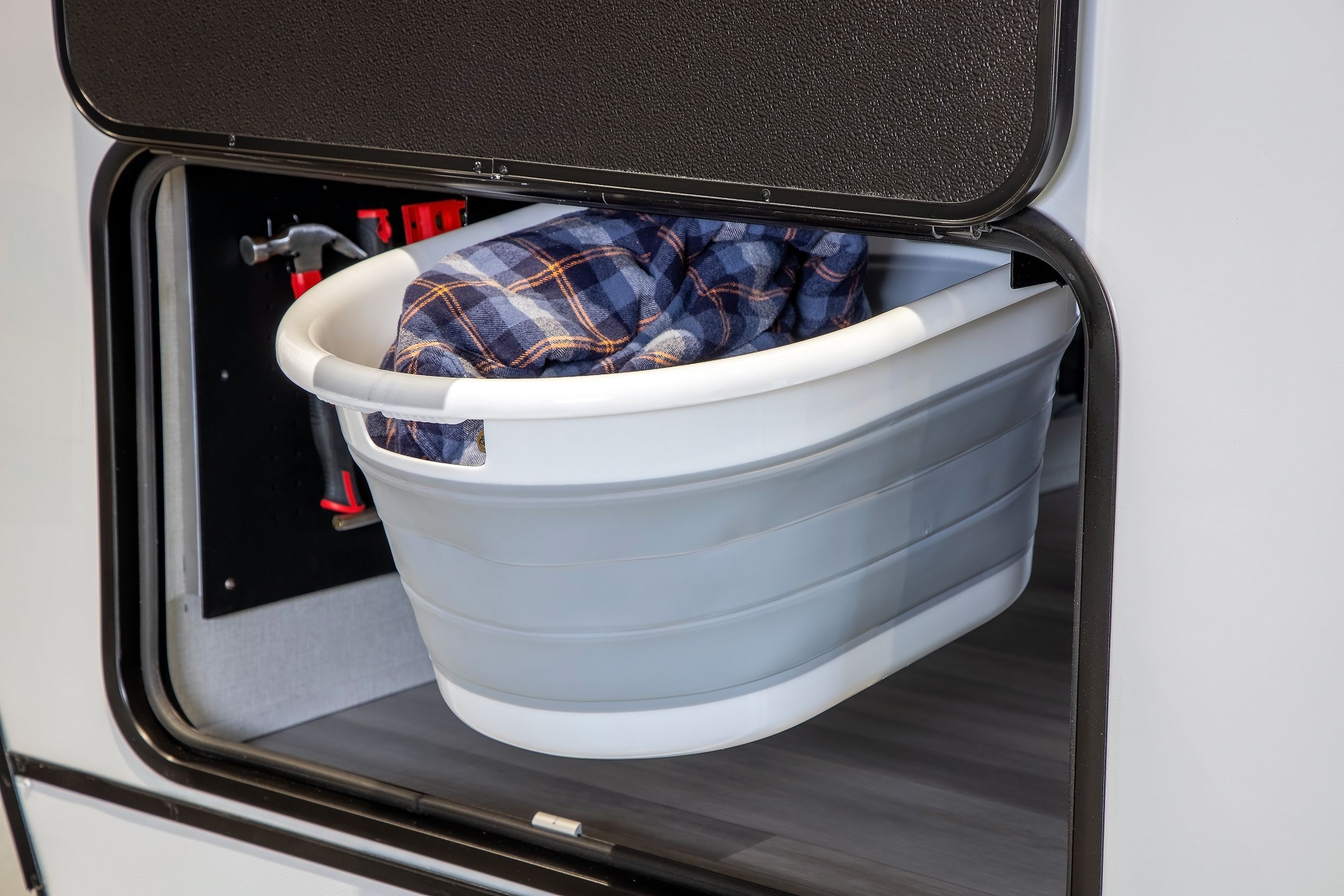 Laundry Chute and Collapsible Laundry Baskets 